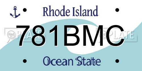 781BMC Rhode Island License Plate