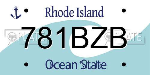 781BZB Rhode Island License Plate