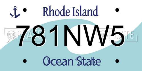 781NW5 Rhode Island License Plate