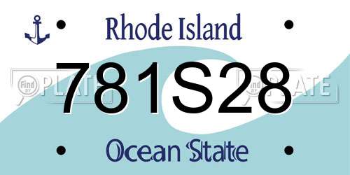 781S28 Rhode Island License Plate