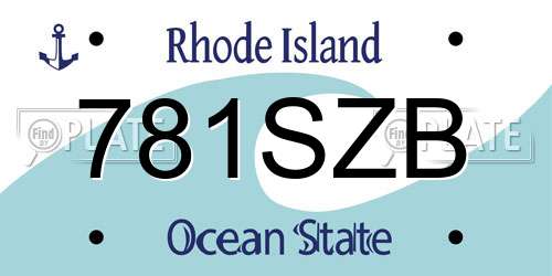 781SZB Rhode Island License Plate
