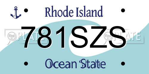 781SZS Rhode Island License Plate