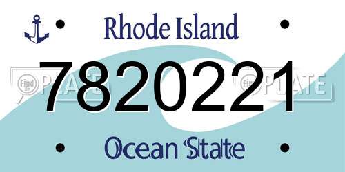 7820221 Rhode Island License Plate