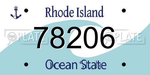 78206 Rhode Island License Plate