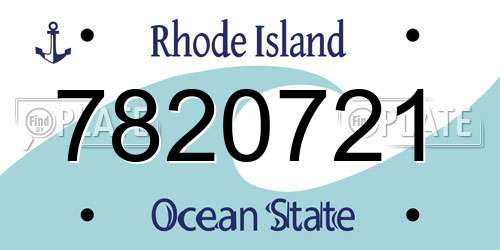 7820721 Rhode Island License Plate