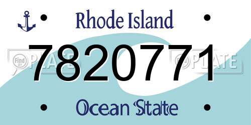 7820771 Rhode Island License Plate
