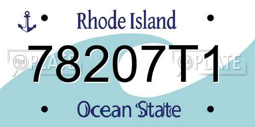 78207T1 Rhode Island License Plate