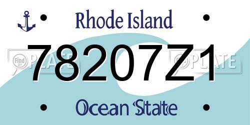 78207Z1 Rhode Island License Plate
