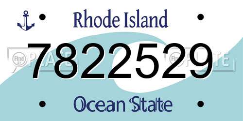 7822529 Rhode Island License Plate