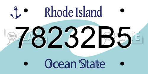 78232B5 Rhode Island License Plate