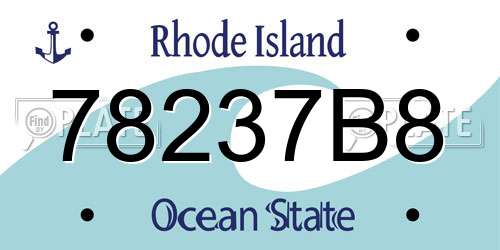 78237B8 Rhode Island License Plate