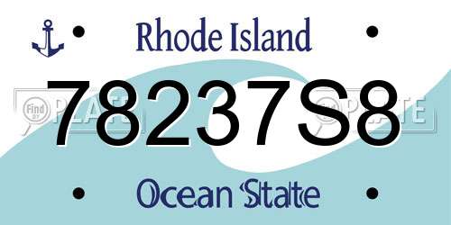 78237S8 Rhode Island License Plate