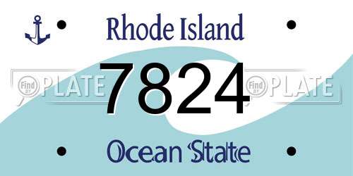 7824 Rhode Island License Plate