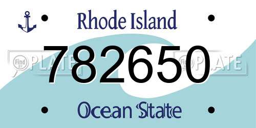 782650 Rhode Island License Plate