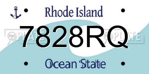 7828RQ Rhode Island License Plate