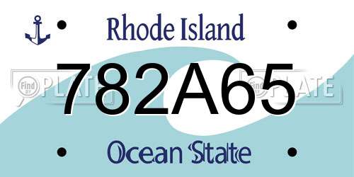 782A65 Rhode Island License Plate