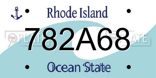 782A68 Rhode Island License Plate