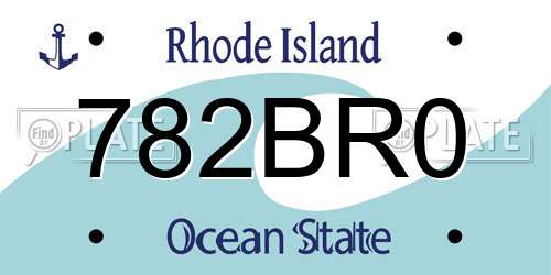 782BR0 Rhode Island License Plate