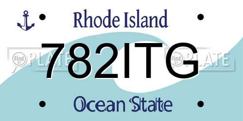 782ITG Rhode Island License Plate