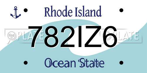 782IZ6 Rhode Island License Plate