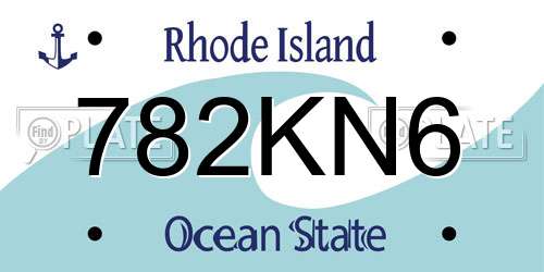 782KN6 Rhode Island License Plate