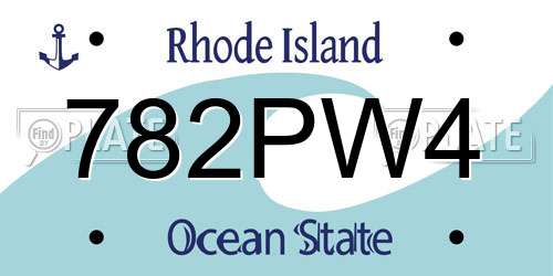 782PW4 Rhode Island License Plate