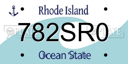 782SR0 Rhode Island License Plate