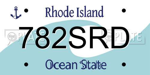 782SRD Rhode Island License Plate