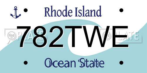 782TWE Rhode Island License Plate