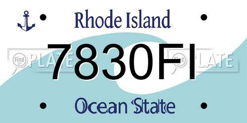 7830FI Rhode Island License Plate