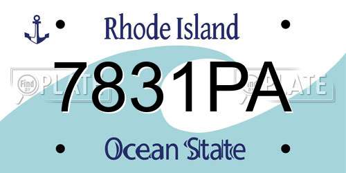 7831PA Rhode Island License Plate