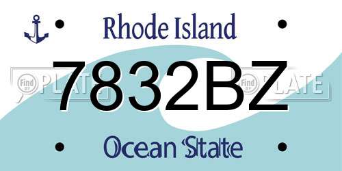 7832BZ Rhode Island License Plate