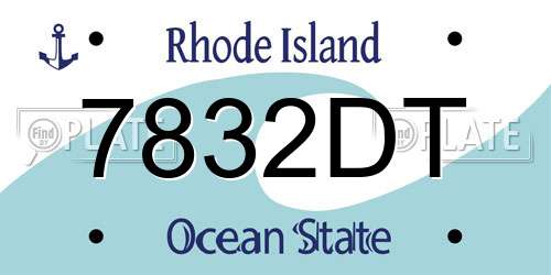 7832DT Rhode Island License Plate