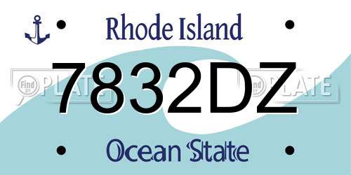 7832DZ Rhode Island License Plate