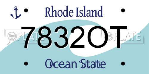 7832OT Rhode Island License Plate