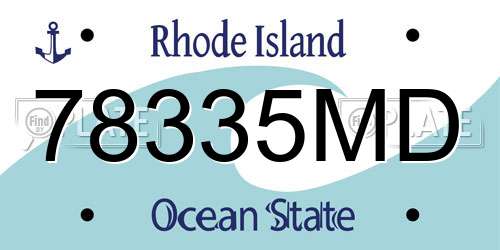 78335MD Rhode Island License Plate