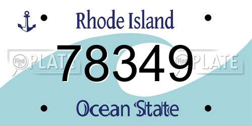 78349 Rhode Island License Plate