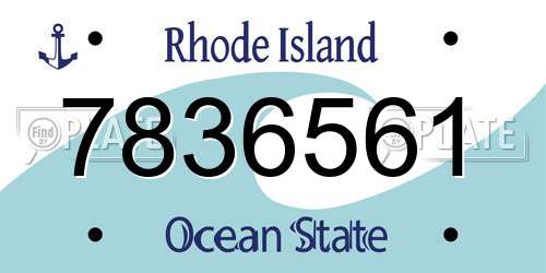 7836561 Rhode Island License Plate