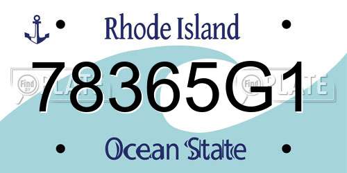78365G1 Rhode Island License Plate
