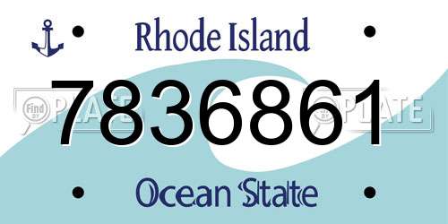 7836861 Rhode Island License Plate