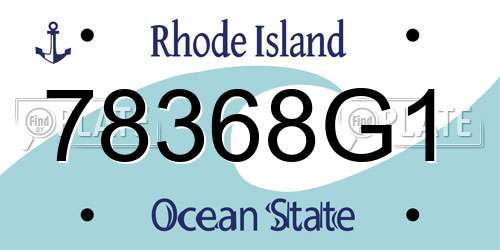 78368G1 Rhode Island License Plate