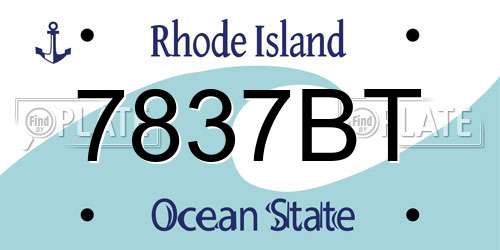 7837BT Rhode Island License Plate