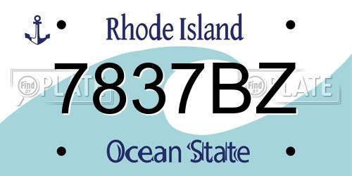 7837BZ Rhode Island License Plate