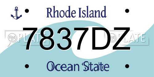 7837DZ Rhode Island License Plate
