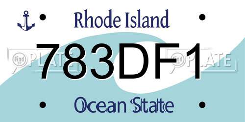 783DF1 Rhode Island License Plate