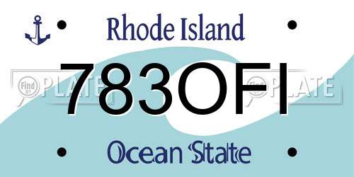 783OFI Rhode Island License Plate