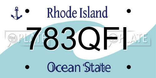 783QFI Rhode Island License Plate