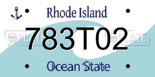 783T02 Rhode Island License Plate