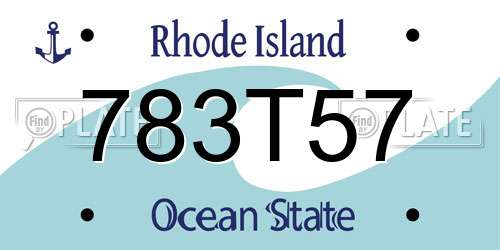 783T57 Rhode Island License Plate