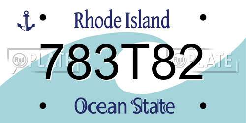 783T82 Rhode Island License Plate
